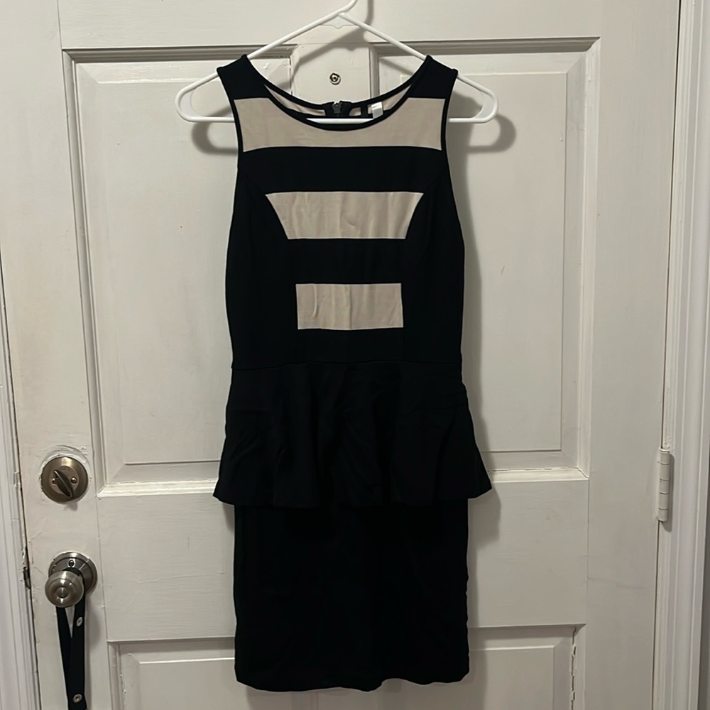 Kensie Black and Taupe Bodycon Layered Dress